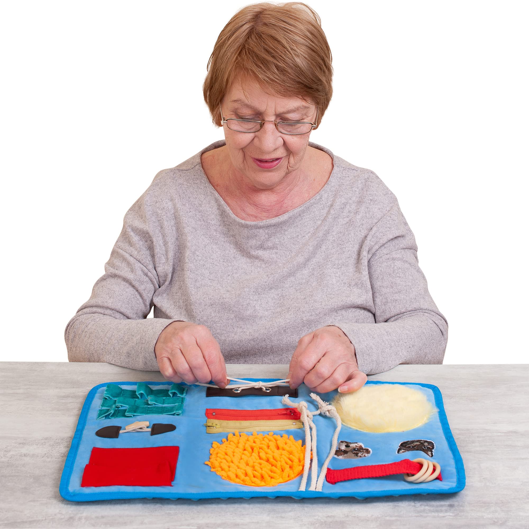 Fidget Blanket for Dementia | Calming & Comforting Dementia Activities for Seniors | Dementia Products for Elderly | Sensory Blanket | Helps with Alzheimer’s Dementia Asperger’s Autism Anxiety
